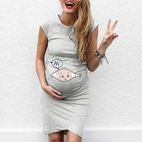 Giligiliso Clearence Materinstvo za žene Ženska trudna haljina bez rukava srednje i duge crtane crtane
