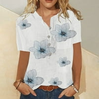 Vrhovi za žene kratki rukav ljetni modni casual trendi tiskani majica majica majica majice Dame bluzes