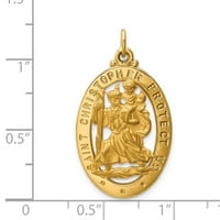 14k žuto zlato rezout Saint Christopher Medal Privjesak