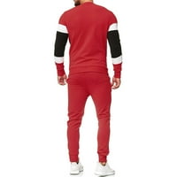 Crvena muška odijelo Muška zimska okrugla ovratnik dukserišta boja Kombinacija stabica Sportski sportovi