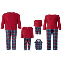Gulirifei Božićna podudaranje Porodične pidžame postavlja crvene vrhove dugih rukava + plažene hlače