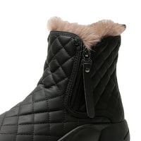 Ženske zimske čizme za snijeg klizanje toplo obloženi modni vodootporni patent zatvarač debljine je udoban za staze planinarske pješačke pješačke dame crne, 40