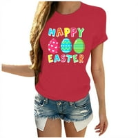 Ženske košulje casual uskršnja jaja sretni uskrsni ispis ljudi i labavi plus veličina kratkih rukava