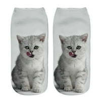 LeylayRay čarape za kompresiju za žene Popularne smiješne unise kratke čarape 3D Cat tiskane čarape