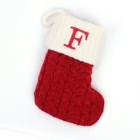 Eyicmarn Božićni poklon čarapa, anicijali sa slova za snježne pahuljice Pleteti crtane čarape Trpe Poklon Kontejner ukrasna torba
