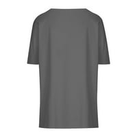 Majice za žene za čišćenje Čvrsta vrhova Dressy Casual Ljeto V izrez plus rupe plus Bluze i majice 5xl