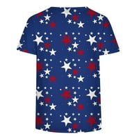 4. jula Patriotski vrhovi, Ženska dana nezavisnosti Kratki rukav Crew Crt Majica Summer Loose Tunic Pulover bluza