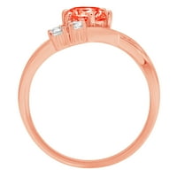 0,96ct okrugli rez Crveni simulirani dijamant 14K 14K Rose Gold Gold Angažman kamena prstena veličine