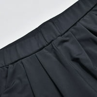OciviesR Žene Loop Fit Devet četvrtine hlače Ljeto Boja prozračne elastične visoke struk harem hlače