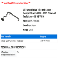 Cijev i ekran pumpe za pumpe za ulje - kompatibilan sa - Chevy Trailblazer 6.0L V VIN H