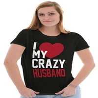 Love My Crazy Muž smiješan par Ženska majica Dame Tee Brisco Marke 3x