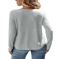 Paille žene pulover čipkaste šivene džumper vrhunske majice dugih rukava COMFY party tunika bluza siva