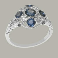 Britanci napravio 18k bijeli zlatni safir i kubni cirkonijski prsten ženski prsten iz izjave - Veličina