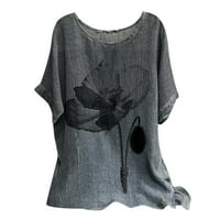 Plus veličine za žene Ljeto Loose Short rukav cvjetni t majice Bluze Dressy Casual Comfy prevelizirani