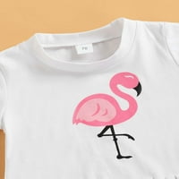 Canrulo sestra koja odgovaraju setovi odjeće Flamingo Ispis Tassel majica s kratkim rukavima + Hlače