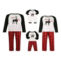 Amiliee Christmas Christmas porodice roditelj-dijete pidžamas crtani reindeer raglan vrhovi + kaid pantalone