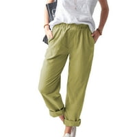 WHLBF Clearence ženske pravne hlače Ležerne prilike pune boje džepova Elastični struk udoban