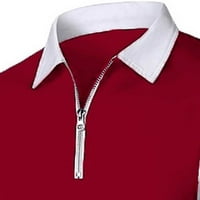 Košulje s dugim rukavima za muškarce Patchwork Color Rever Majica Zipper Organizat Bluze Bluze