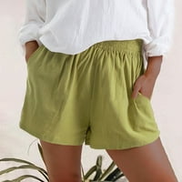 Yeleire Women Comfy Compstring Solid Bool Casual Elastic Elastic SHATS hlače