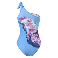 Vezati jednorođene kupaći kostim bez rukava za žene Vintage Butterfly Print Bikini High Squik Cover