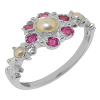 Britanci napravio 14k bijeli zlatni prsten sa kultiviranim prstenom od ženskog i rubnog ženskog obilaska