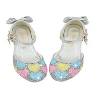 Gomelly Mary Jane cipele za djevojke haljine cipele blistaju princeza cipela srebrna 11.5c