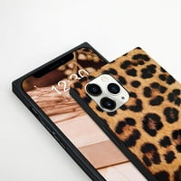 iPhone Pro Square Edge CASE, luksuzni LEOpard CASE CLASEC Classic Square Oblik ojačani ugao Fleksibilan