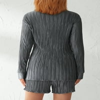 Žene Y2K kratke hlače postavljene prevelizirano dugme dugih rukava dolje majica visokih struka Hlače