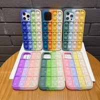 Push Pop Telefon Kućica Bubble Sentory Toy Rainbow Mekana futrola za iPhone Case Streed Reliever Fidget Toy poklopac za Apple iPhone11, - zeleno