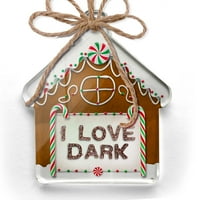 Ornament tiskan jednostran volim tamnu čokoladu Fudge sprinkles božićni neonblond