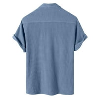 Muška džepna bluza od pune košulje casual bluza rukave odmorna kratka ovratnik muške majice