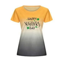 Koaiezne sv. Patricks Dnevne majice za žene plus veličine gradijentno pismo Shamrocks Ispis kratkih