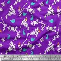 Lišće tkanine Soimoi poliestera, cvjetni i zečji životinjski ispis tkanina od dvorišta široko