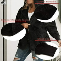 Sixtyshades Womens Fleece jakne sa kapuljačom Fuzzy Cardigan Winter Open Foot Front Coats Onowwear s