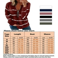 REJLUN Dame TEE Striped majica s dugim rukavima Majica Modni vrhovi Ležerne prilike pulover crni 5xl