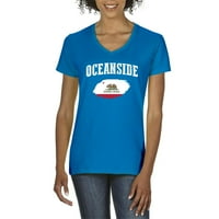 - Ženska majica s kratkim rukavima V-izrez - Oceanside
