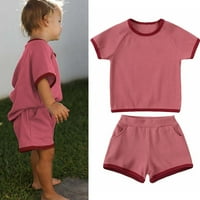Dječje ljetne hlače za meke kratke rukave za djevojke Ljetna odjeća za dječake Ležerna dva seta za djecu