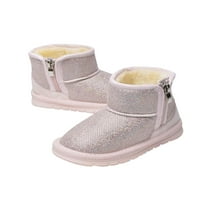 Lacyhop dječja zabava prozračna topla cipela bez klizanja blistavo cipele comfort bočni zip zimske čizme