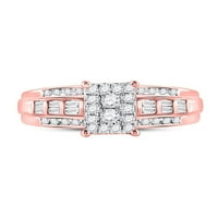 Jewels 10kt Rose Gold Okrugli dijamantski klaster mladenka za venčani prsten za vjenčanje CTTW veličina