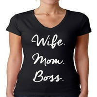 Neugodni stilovi Ženska supruga mama šefa V-izrez Majica Majčin dan Day