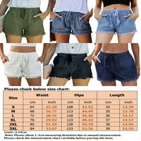 Luxplum ženske kratke vruće hlače Čvrsto boje Ljeto plaža Kratke hlače za elastični struk Mini namotani