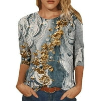 Ženske casualske majice Srednja bluza s dugim rukavima odštampana majica Trendi mekani udobni teški