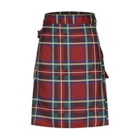 Fartey muški škotski komunalni kloviri plus veličine pruge ispisane suknje sa džepovima Sumpe Ležerne