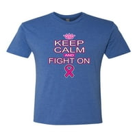 Budite mirni i borite se na svijesti o svijesti o raku dojke Mens Premium Tri Blend Majica, Vintage