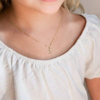 Old English Početna ogrlica 14K pozlaćena privjesak Privjesak Dainty Podesive sitne početne ogrlice za žene tinejdžerske djevojke
