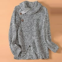 Ženski džemperi Moderni fit džemper Cardigan Casual Crew Džempe za teen Girls Grey L