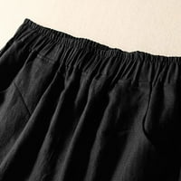 Ženske lagane pamučne kratke hlače Casual baggy trendy kratke hlače labavi fit elastični struk udobne kratke hlače sa džepovima