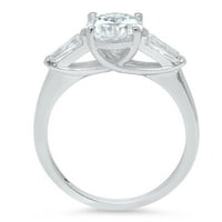 2. CT ovalni rez Clear Simulirani dijamant 18k bijeli zlatni godišnjica Angažmane kamene prstene veličine