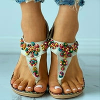 LISGAI Sandale za žene, žene ženske dame kristalne leptir flip flops sandale rhinestone tkati casual