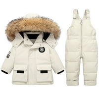 Loopsun Jesen Ušteda klirenca za zimske kapute za zimske dječake Djevojke Polka tat Printing zadebljana pantalona za jaknu dvodijelna odijelo